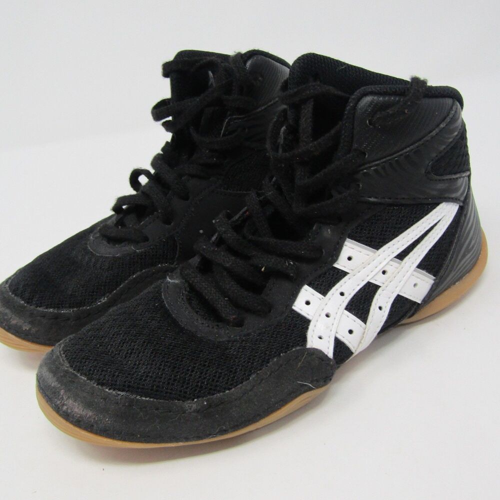 ASICS Matflex Black White Gum Wrestling Shoes Youth Kids Size US 1.5 Boys